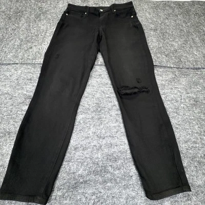 PAIGE Women's Verdugo Black Distressed Denim Crop Ankle Jeans Size 30 - Image 1 of 4