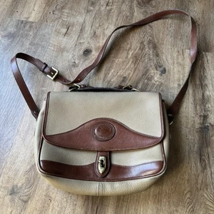 Vintage DOONEY & BOURKE AWL Taupe / Tan leather Carrier messenger bag purse - NL - Picture 1 of 12