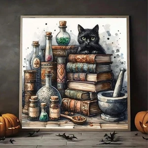 Black Cat Apothecary Diamond Painting Kits for Adults Art Kits for Beginners 5D - Picture 1 of 6