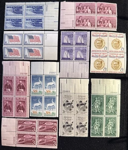 1957-59 US Stamps 20 P Blocks MNH & Unused, SC#1092-1115 Incomplete - Picture 1 of 4