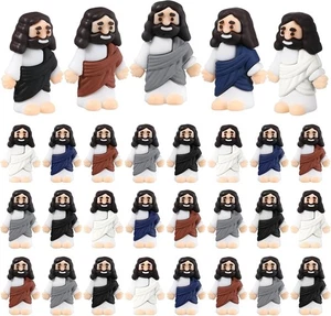 25 Pcs Mini Jesus Figurines Bulk Original Design Rubber Mini Jesus Figures - Picture 1 of 7
