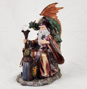 Arco Largo Fantasía Mago Dragón Esqueleto Resina Estatua 9" De Colección Y2K Mítico - Imagen 1 de 15