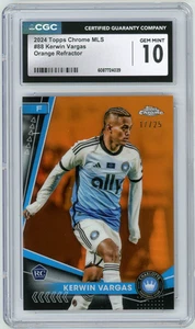 2024 Topps Chrome MLS Kerwin Vargas #88 Orange Refractor /25 Rookie RC CGC 10 - Picture 1 of 2