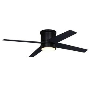 Erie - 4 Blade Flush Mount Ceiling Fan with Light Kit In Contemporary Style-11 - Picture 1 of 1