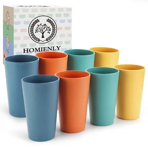 Wheat Straw Cups Plastic Cups Unbreakable Drinking Cup Reusable Dishwasher Sa... - Picture 1 of 7
