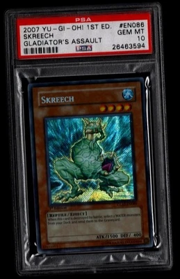 YUGIOH PSA 10 2007 Skreech GLAS-EN086 Secret Rare 1st Edition - Image 1 of 2