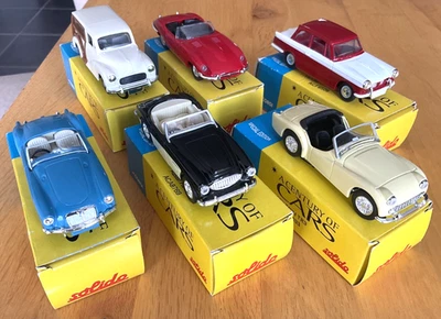 Corgi Solido 1:43 Austin Healey Morris Traveller E Type Triumph Herald TR3 MGA - Image 1 of 4