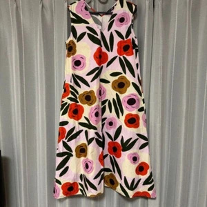 UNIQLO x Marimekko V-Neck Flared Dress Sleeveless Pink Japan Size M (US S) - Picture 1 of 12