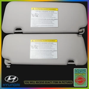 2017-2020 Hyundai Elantra Sun Visor Pair Set Driver Passenger Left Right Gray - Picture 1 of 7