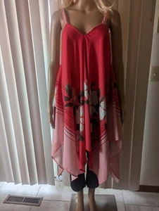CW Classics 1X Floral Halter Asymmetrical Hem Dress/Tunic - Picture 1 of 5