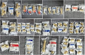 69 Brass Push to Connect 3/4 inch Parts: Ball Valve Coupling, Elbow, Transition - Picture 1 of 15