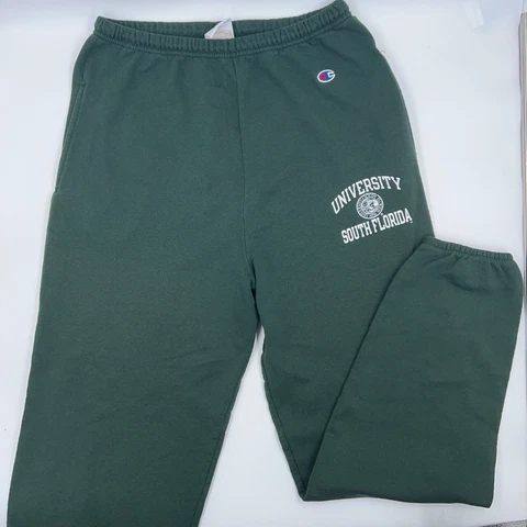Champion University South Florida Sweatpants Polyester Cotton Blend Large Green Cover