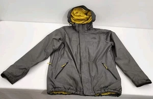 The North Face Men's HyVent Yellow Accent Dark Gray Gray Jacket  Medium M - Picture 1 of 24