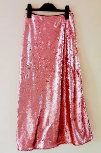 Rosa Paillettenrock H&M Größe 6 Neu - Bild 1 von 6