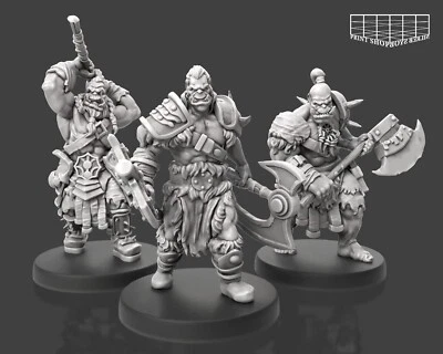 COLLECTIVE STUDIOS Halb Ork Barbaren Miniatur Set Ork Warband Figur für TTRPG's wie D&D 5e