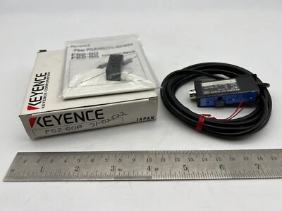 NEW KEYENCE FS2-60P Photoelectric Fiber Optic Sensor Amplifier 12~24VDC JAPAN - Image 1 of 4
