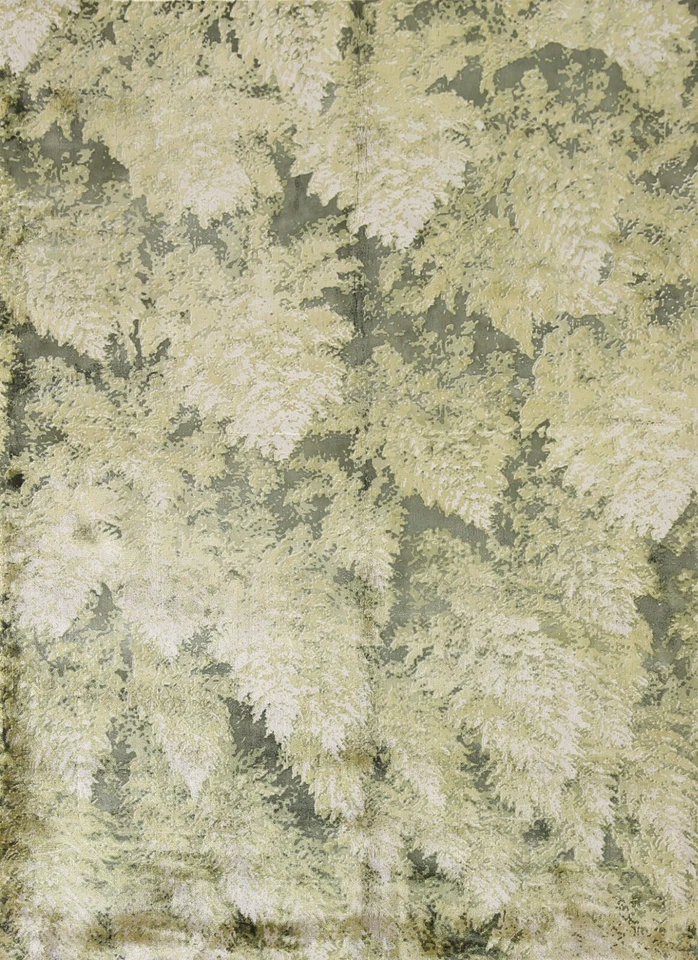 Nature Print Abstract Indian Handmade Oriental Area Rug 5'x7' Contemporary Rug - Image 1 of 4