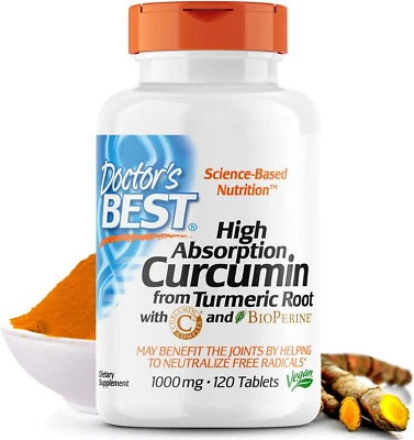 Comprimidos Doctor's Best Curcumina de Raíz de Cúrcuma, Complejo C3 y Bioperina 1000 mg Foto 1 de 4