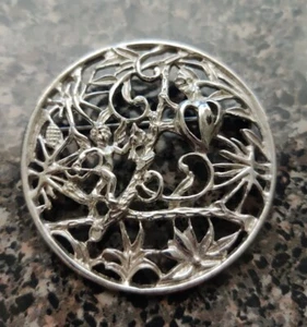 Tara Round Silver Tone 2" Brooch With Hidden Items - Picture 1 of 4