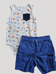 * CIRCO Sleeveless Bodysuit NAUTICA Blue Cargo Shorts Boys 12 months - Picture 1 of 4