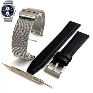 Steel & Leather Replacement Watch Band Citizen Chandler CA7020-58L 8729-S115736 - Picture 1 of 5