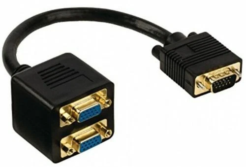 VALUELINE High Quality VGA Male to 2 X VGA Female -  Splitter Cable -Black  0.2m - Image 1 of 3