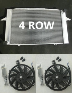 4 Row Alu Radiator+Fans For Volvo 850 94-97 C70 S70 1998 V70 2004 2.3 2.4 2.5 MT - Picture 1 of 9