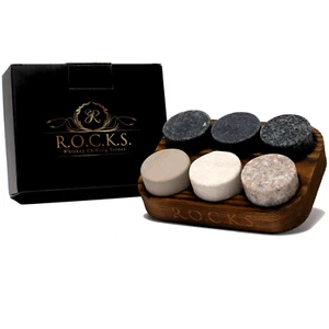 The Original ROCKS Granite Whiskey Chilling Stones - Set of 6 | Premium Handcraf - Picture 1 of 5