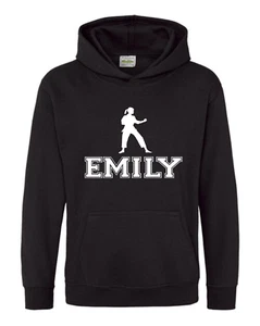 Personalised Girls Martial Arts Hoodie for kids, Child's Name Hooded Sweatshirt - Picture 1 of 10