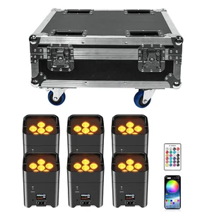 6pcs 108W LED Par Wiederaufladbares RGBWA UV Akku DMX Bühnenlicht APP+Flightcase - Zdjęcie 1 z 34