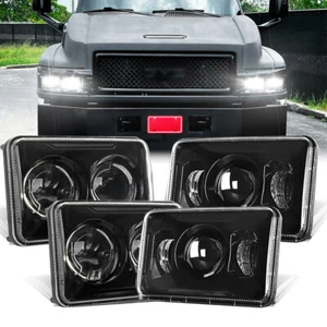 4PCS For GMC C4500 C5500 Topkick 2003-2009 DOT 4x6" LED Headlights Hi/Lo Beam H4 - Picture 1 of 11