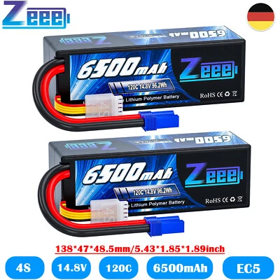 2x Zeee 14.8V 4S Lipo Akku 120C 6500mAh EC5 Hardcase für RC Auto Flugzeug Boat - Bild 1 von 4