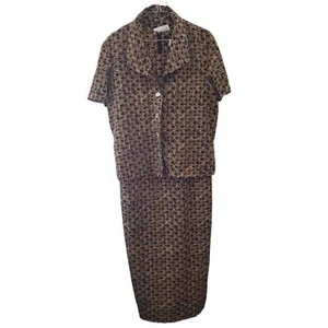 Miss Dorby 2 Piece Set Patterned Sleeveless Dress & Matching Shirt/Jacket - Picture 1 of 8