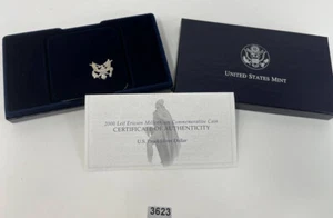 2000 Leif Ericson US Mint Commemorative Proof 90% Silver Dollar Coin Box & COA - Picture 1 of 11