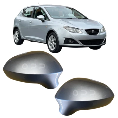 Specchietto Laterale Cover Verniciato Argento per Seat Ibiza 2008-2017 SX O Dx - Immagine 1 di 4
