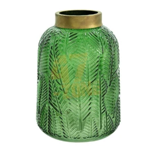 D6x8" Glass Vase Green Indoor Outdoor Home Decor Tabletop Decoration - Picture 1 of 9
