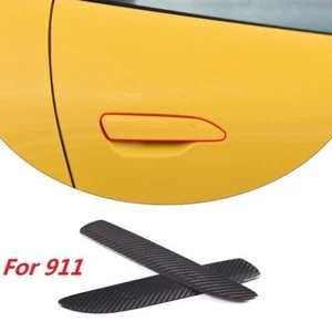 Dry Carbon Fiber Car Door Handle Decorative Cover Trim For Porsche 911 2019-2023 - Picture 1 of 5