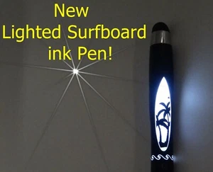 New Lighted Surfboard ink pen ! Palm Tree design - Picture 1 of 9