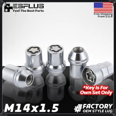 4 Pc Lincoln OEM Wheel Lock Chrome M14x1.5 Fit Aviator/Continental/MKX/Nautilus - Image 1 of 4