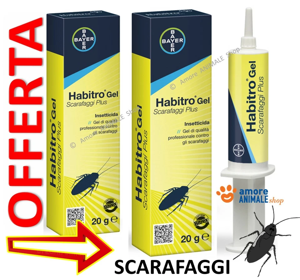 Bayer HABITRO Gel SCARAFAGGI Plus → 20 gr - Insetticida per BLATTE // OFFERTA
