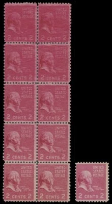 1943 USA PRESIDENTIAL ISSUE, ADAMS 2C STRONGLY OVERINKED BLOCK OF 10 NH, SC.#806 - Image 1 of 2