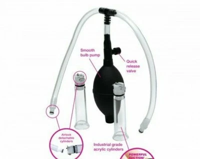Sistema de bombeo de pezones con doble cilindro acrílico desmontable potenciador pezones bomba  Foto 1 de 4