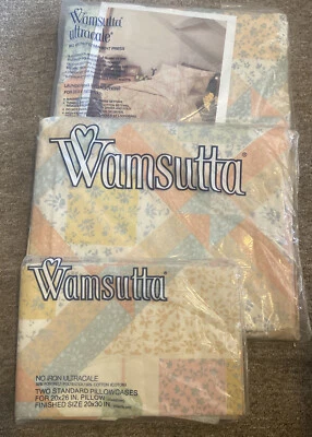 Nuevo de Lote Antiguo Wamsutta ULTRACALE 4 Piezas Juego de Sábanas Doble PAÍS Parche Ajustado Plano+ Foto 1 de 4