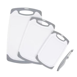3 Pcs Chopping Board Set with Peeler Non Slip Safe Hanging Hole for Food Meat - Picture 1 of 12
