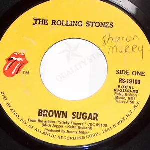 45 RPM Rolling Stones Rock & Roll Brown Sugar, Bitch Atlantic Vinyl RS-19100 VG+ - Imagen 1 de 4