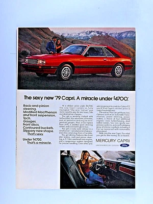 1980 Mercury Capri Turbo RS Vintage Original Print Ad 8.5 x 11" - Image 1 of 4