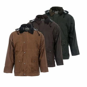 Herren Wachsjacke wasserdicht Baumwolle gepolstert Jagd Schießen Angeln Made in UK - Bild 1 von 3