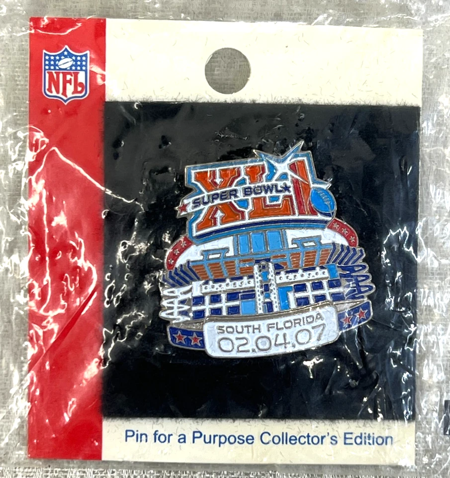 Vintage Super Bowl XLI Pin Hat Cap Miami Stadium NFL Football South Florida 2007 - Image 1 of 1