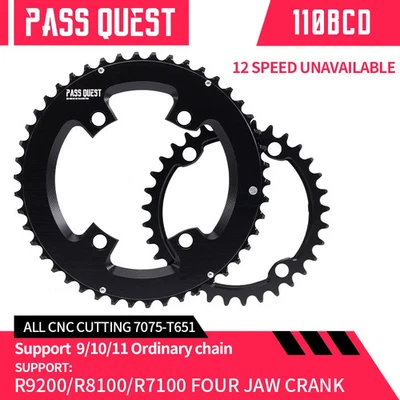 110BCD Double Chainring for SHIMANO Crankset 12 Speed 5 Bolt Chainwheels 50T-34T - Image 1 of 4