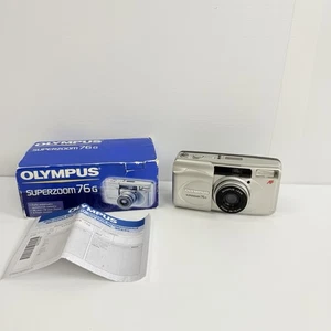 Olympus Superzoom 76g 35mm Film Point and Shoot Camera Silver - Tested Boxed - Picture 1 of 11